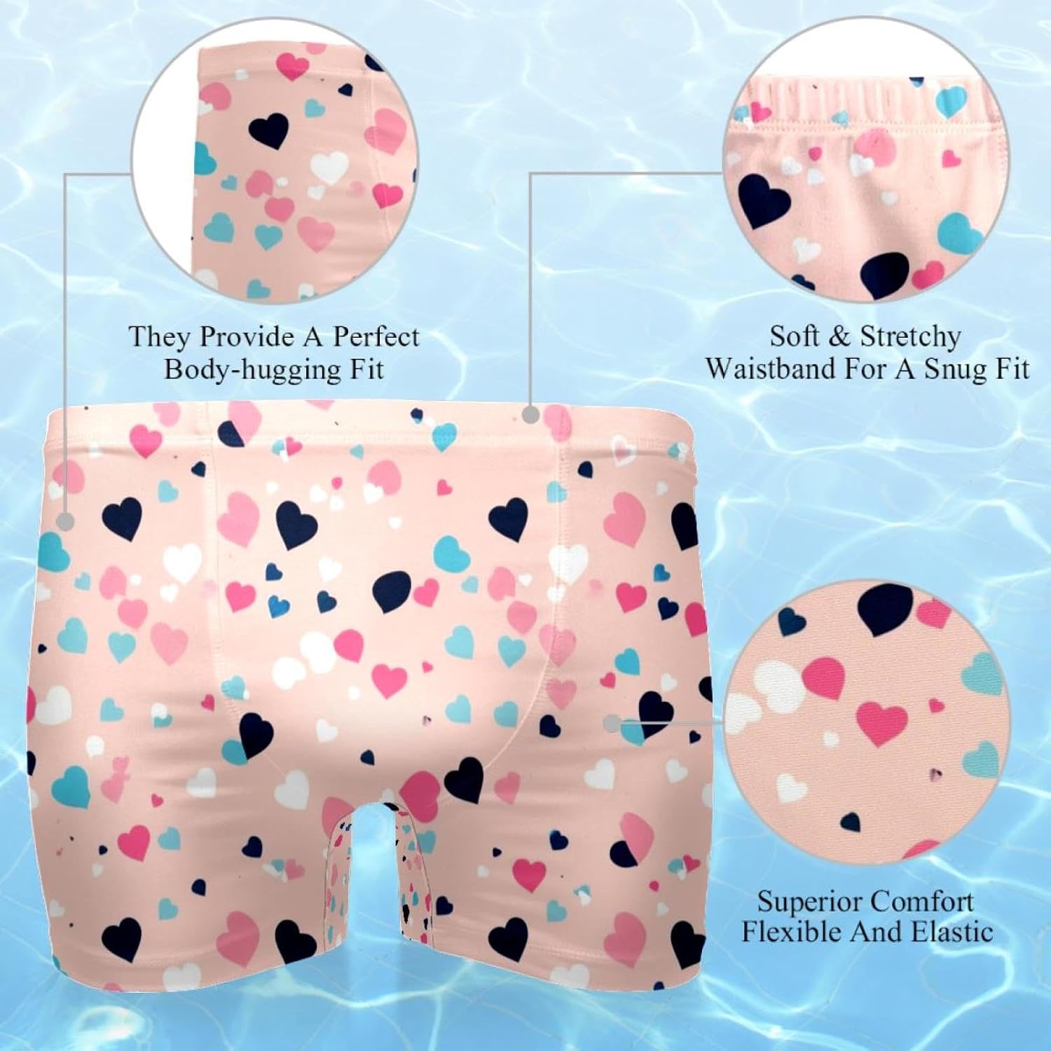 Mens Art Leopard Print-1912 Swim Trunks Elastic Waistband Short Mens Bathing Suit, S,
