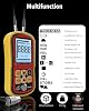 Digital Ultrasonic Thickness Gauge Industrial, Range 0.039 to 8.85 in with Probe for Measuring Metal and Nonmetal Materials, Steel, Silver, Plastic, Glass, PVC, Pipes,HD Color LCD