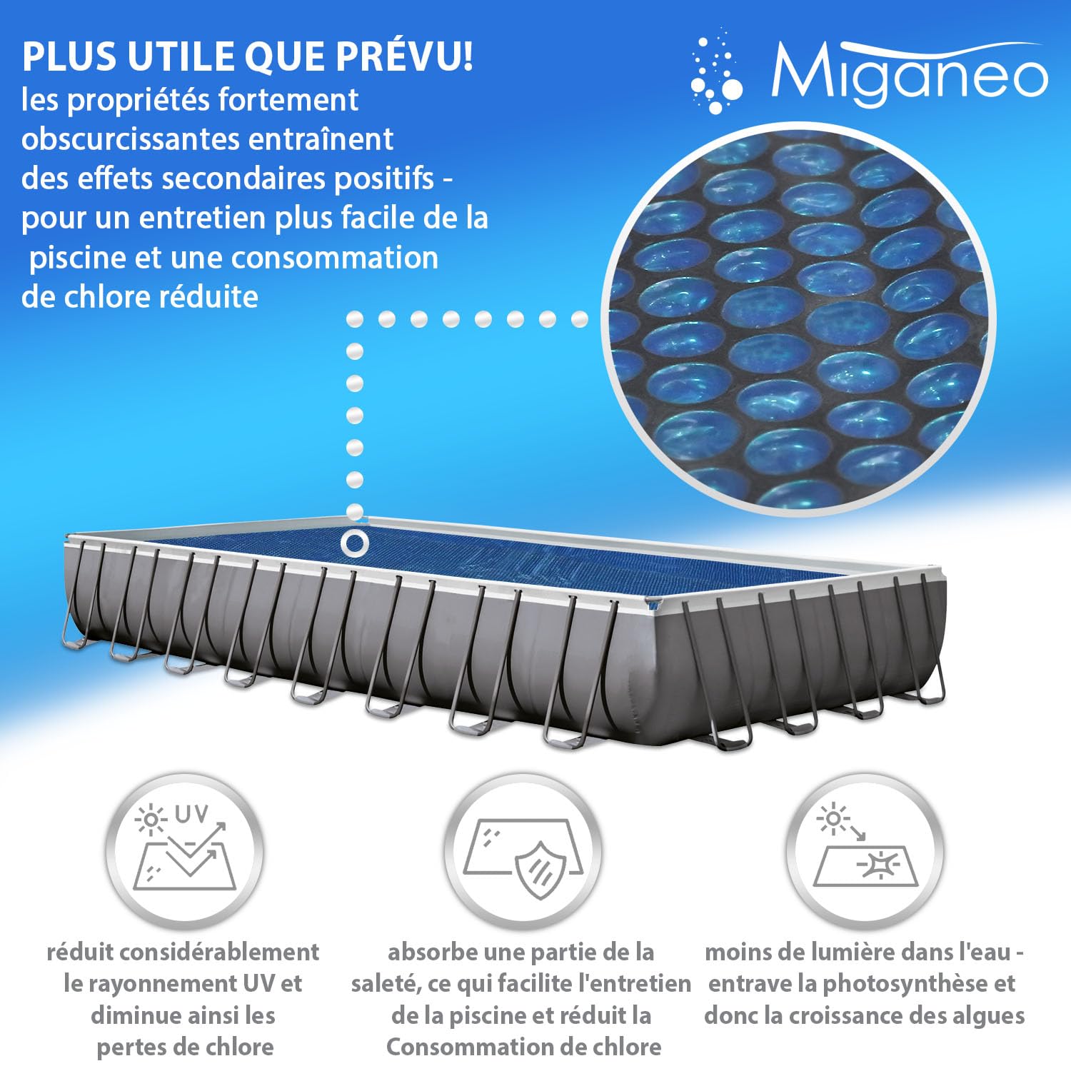 Bâche PE 120µ Isolation Bâche Solaire Piscine Ronde 3,6 M - Chauffage Écologique - 120 µ - Couverture Bulles Bache A Bulle Piscine