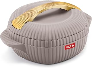 MILTON Oyster 1500 PU Insulated Inner Stainless Steel Casserole, 1275 ml, Taupe, BPA Free, Food Grade, Hot and Cold, Easy to Carry, Easy to Store, Chapati, Roti, Curd Maker