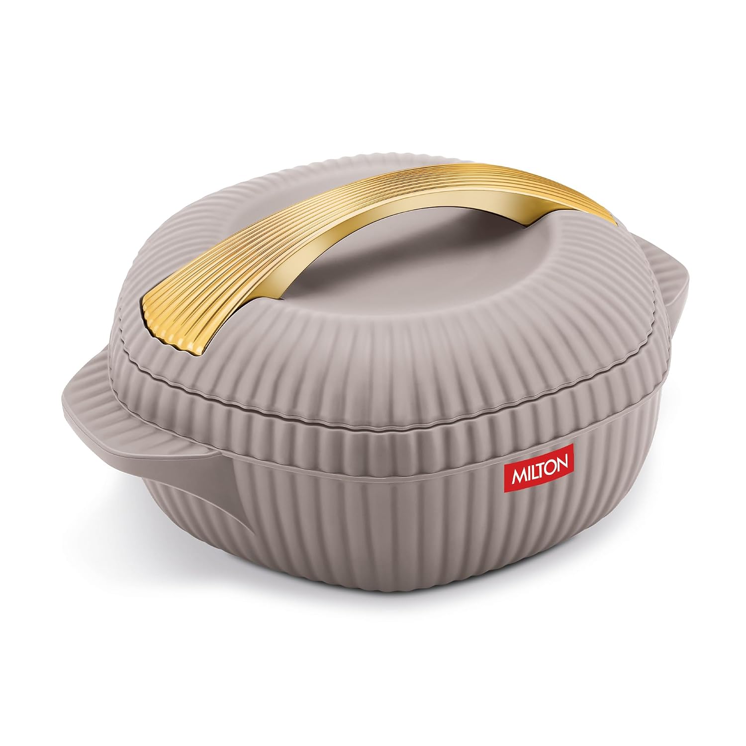 MILTON Plastic Oyster 1500 PU Insulated Casserole, 1275 ml, Taupe, BPA Free, Food Grade, Hot and Cold, Easy to Carry, Easy to Store, Chapati, Roti, Curd Maker
