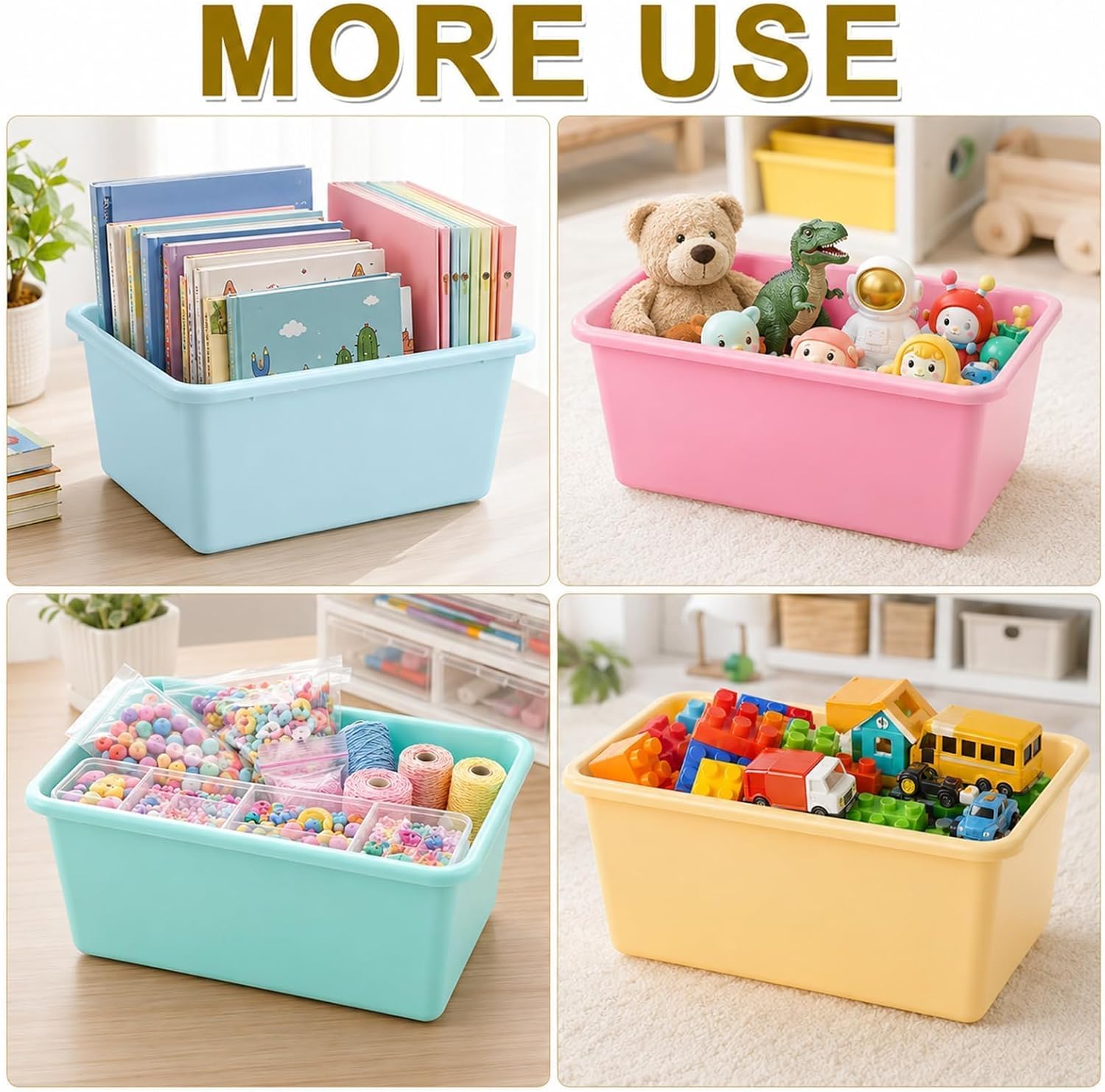 12 Pack Classroom Storage Bins Book Bins for Classroom, Pink Purple image 5