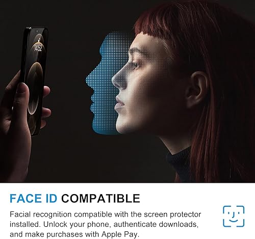 Miniatura 6 de TECHO Protector de pantalla de privacidad compatible con iPhone 14 Plus/iPhone 13 Pro Max Película de vidrio templado (cobertura completa de borde a