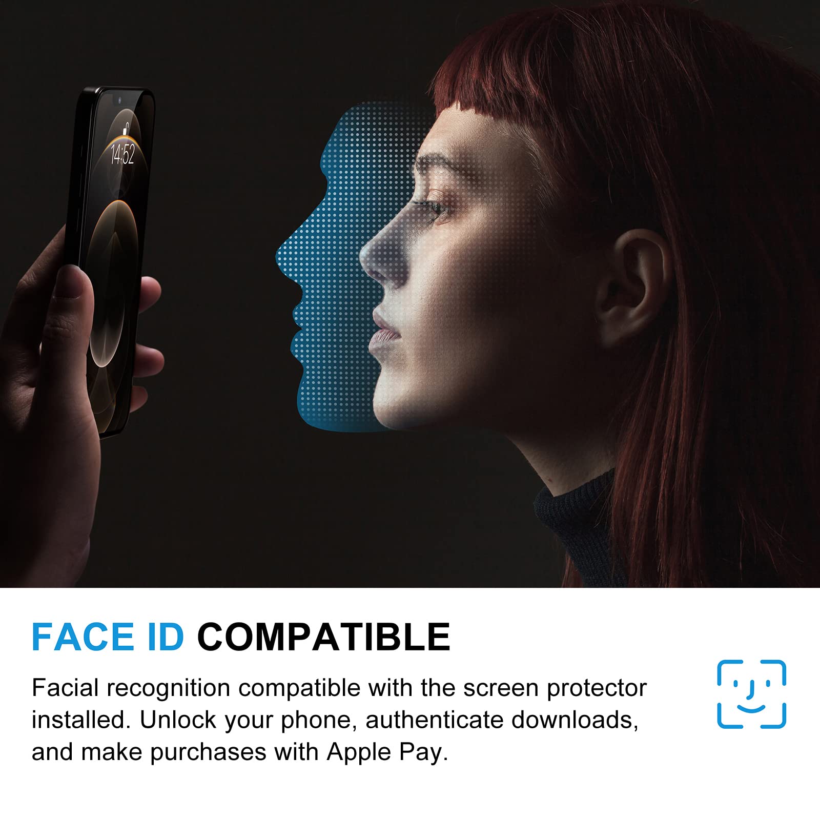 TECHO Privacy Screen Protector Compatible with iPhone 16e / iPhone 14 / iPhone 13 / iPhone 13 Pro Tempered Glass Film (Full Coverage Edge to Edge) (Anti-Spy) (Case Friendly) (Pack of 2) (6.1 4