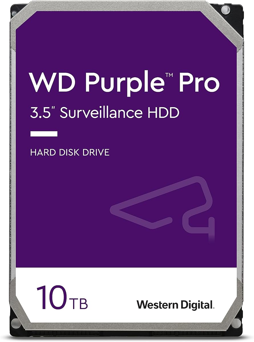 10TB WD Purple Pro Surveillance Internal Hard Drive HDD - SATA 6 Gb/s, 256 MB Cache, 3.5" - WD101PURP