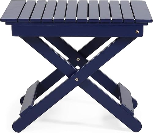 Miniatura 9 de Christopher Knight Home Daphne - Mesa auxiliar plegable para exteriores, color azul marino