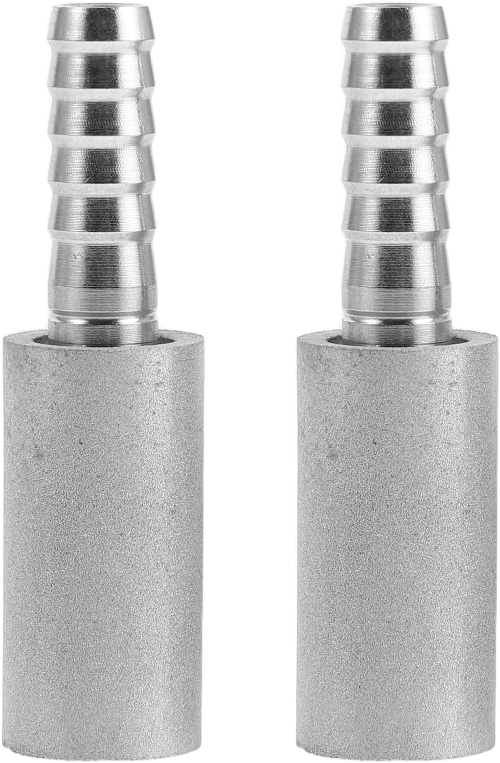 2pcs Diffusion Stone - 2 Micron Stainless Steel Aeration Stone with 1/4 Inch Outer Diameter Barb for Home Brew Wine Beer Soda Brewing