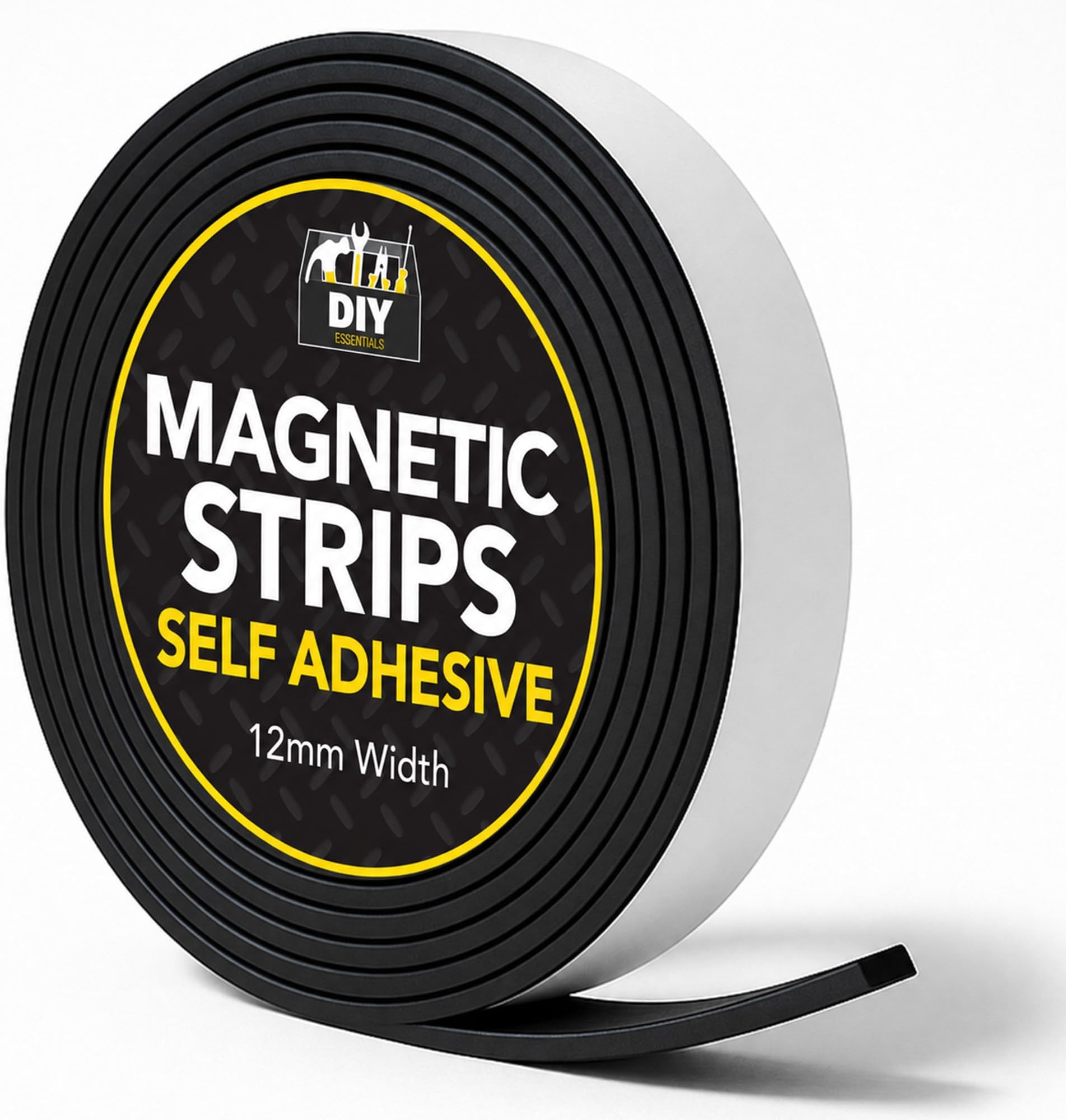 2.5m Magnetic Tape Self Adhesive | 12mm Magnet Strips Adhesive Magnetic Strips Self Adhesive | Magnetic Strips for Whiteboards | Self Adhesive Magnetic Strip, Self Adhesive Magnets | Strong flexible magnetic strip for craft projects, office organisation, DIY mounting, signs and photos