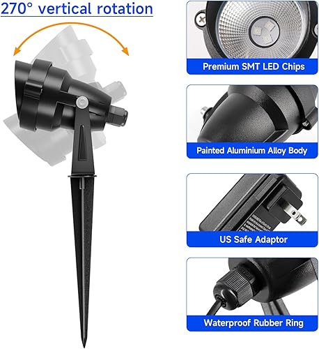 Miniatura 7 de Foco de Navidad para exteriores con temporizador, 12 V, metal RGB que cambia de color, impermeable, iluminación LED de paisaje, luces para