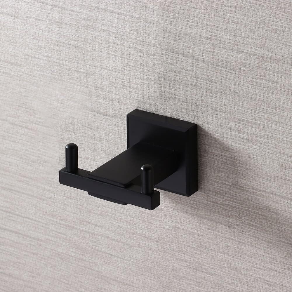 Matte Black 304 Stainless Steel Hardware Set,Robe Hook,Paper Holder Towel Ring Towel Bar Bathroom Accessories - ( Color: Clothes Hook )