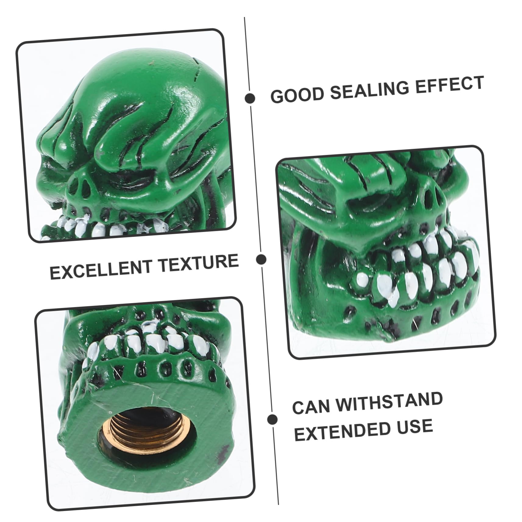 UPKOCH 4pcs Decorative Tire Valve Caps Unique Skull Design Fit for Car Truck SUV Bike Motorcycle Prevent Leakage and Dirt Durable Material