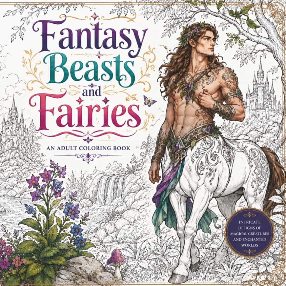 Fantasy Beasts and Fairies: An Adult Coloring Book of Magical Creatures and Enchanted Worlds