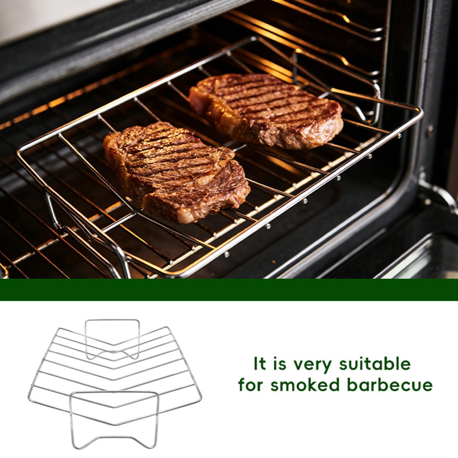 Porta Costine Strumento Da Cucina In Acciaio Inossidabile A Forma Di V | Rack In Metallo Per BBQ Per Verdure Carne Interno Esterno Barbecue BBQ Picnic Campeggio Cottura