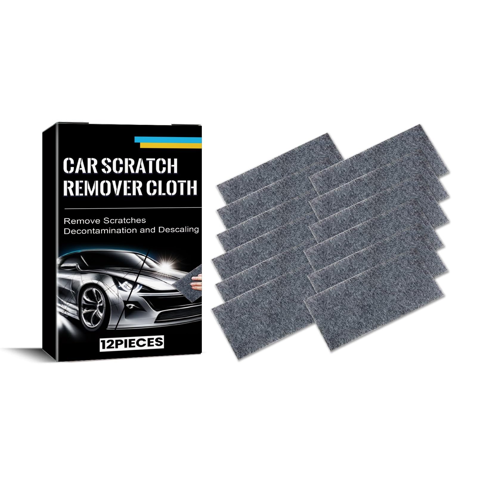 12 PCS Nano Sparkle Cloth for Car Scratches, Nanosparkle Cloth Car Scratch Remover, Nano Magic Cleaning Cloth to Repair Light Scratches Car Paint Residues Water Spots On Surface and Restore Shine