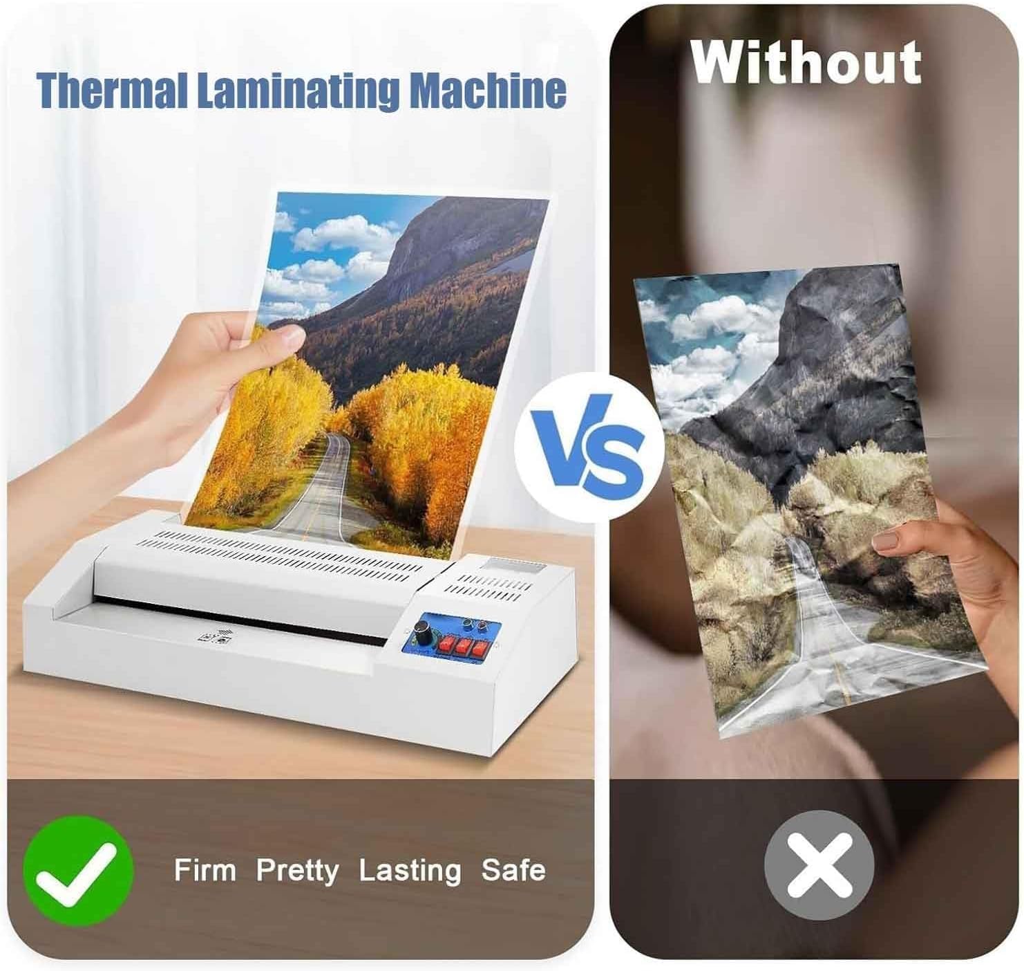 Laminatrice a caldo freddo, laminatrice termica da 600 W 32 cm, senza bolle, riscaldamento rapido, per uso domestico in ufficio in carta A4 A3