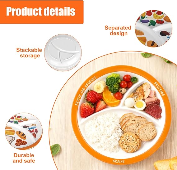 3 PCS Portion Control Plates for Adults, Portion Plates for Adults Weight Loss, Portion Diet Plate