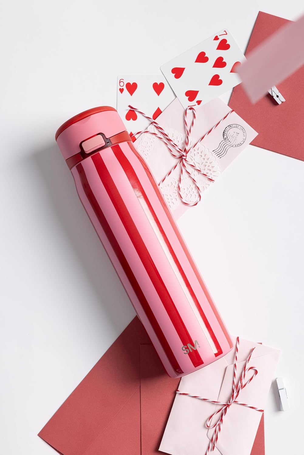 Simple Modern Valentine's Day Mesa Loop Water Bottle with Covered Straw and Handle | 30oz Cup Holder Friendly Insulated Stainless Steel Bottles for Travel, Sports and School | Lovers Lane - Image 3