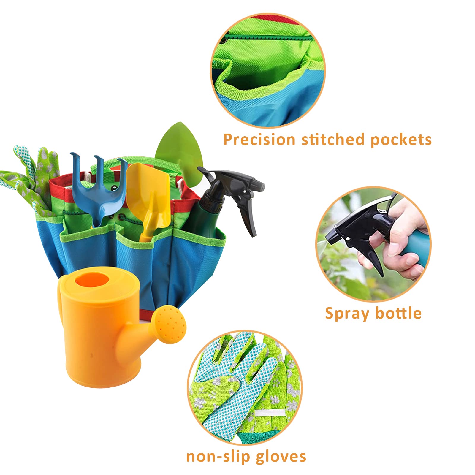 JOKILY 23 Pièces Kit Jardinage Enfant, Outils Jardin Enfant, Outils de Jardinage, Outils de Jardinage pour Enfants, Jouet de Jardin Enfants avec Arrosoir,Gants,Râteau,Pelle,Outils de Jardin Kit