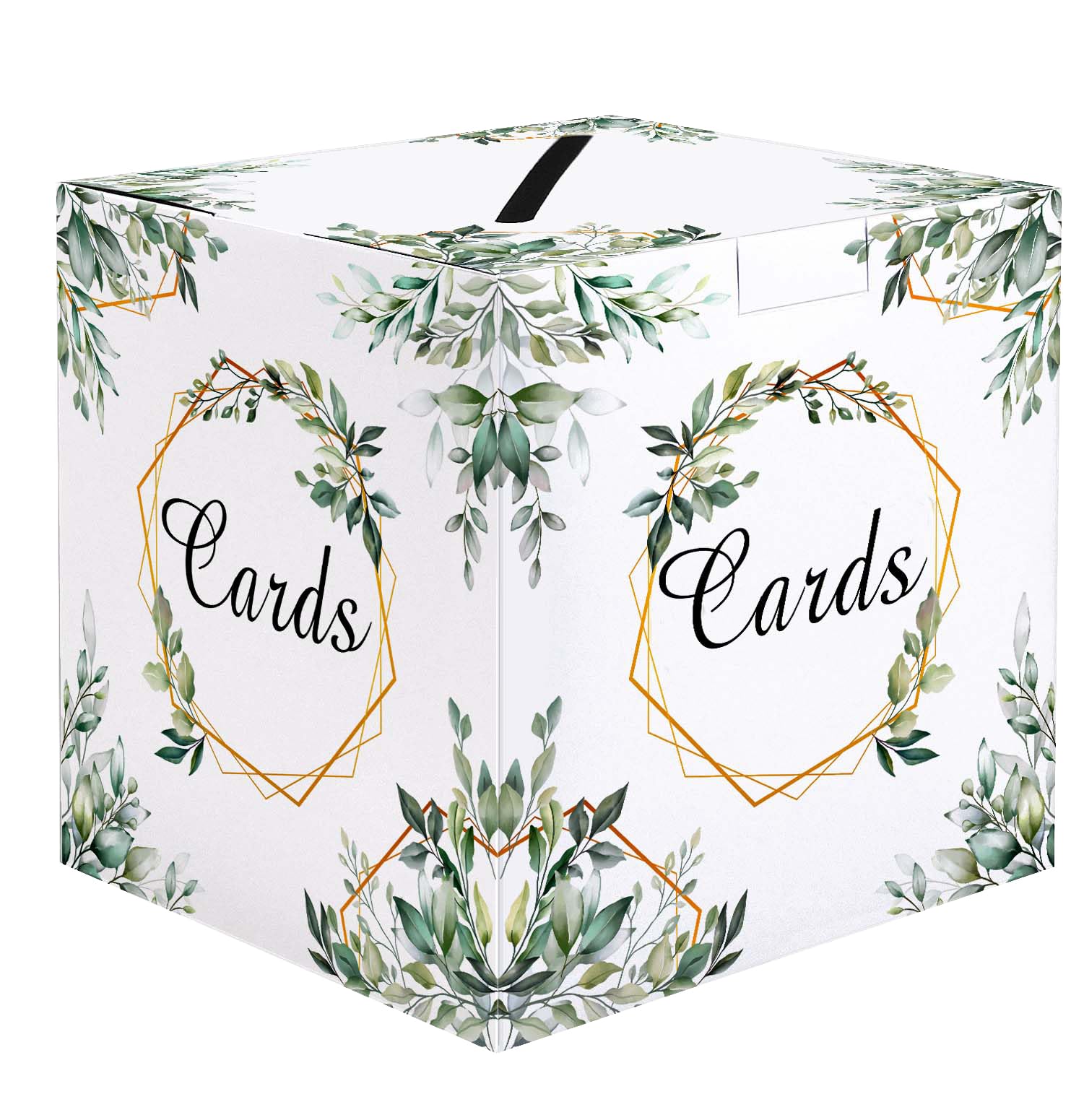 SietDESEO Greenery Card Box with Slot Money Gift Card Box Holder for Party Wedding Reception Birthday Bridal Shower Baby Shower Diaper Raffle Box