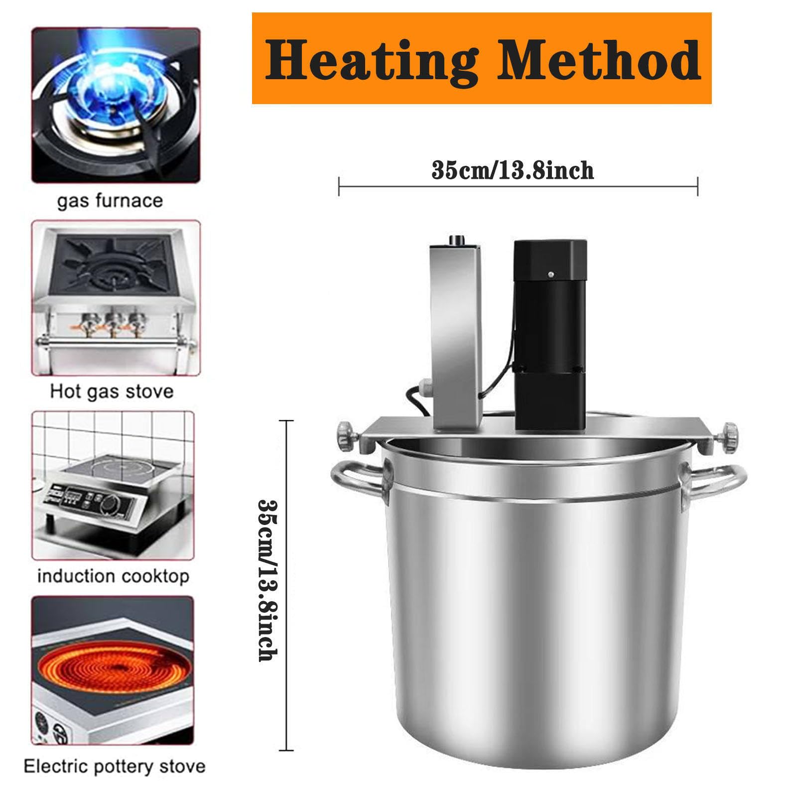 Robot da Cucina Professionale da 15L/25L/40L, Automatico con 4 Lame e Raschietto per mescolare, velocità Regolabile per preparare marmellate, Salse, condimenti per (Size_Name 15L)