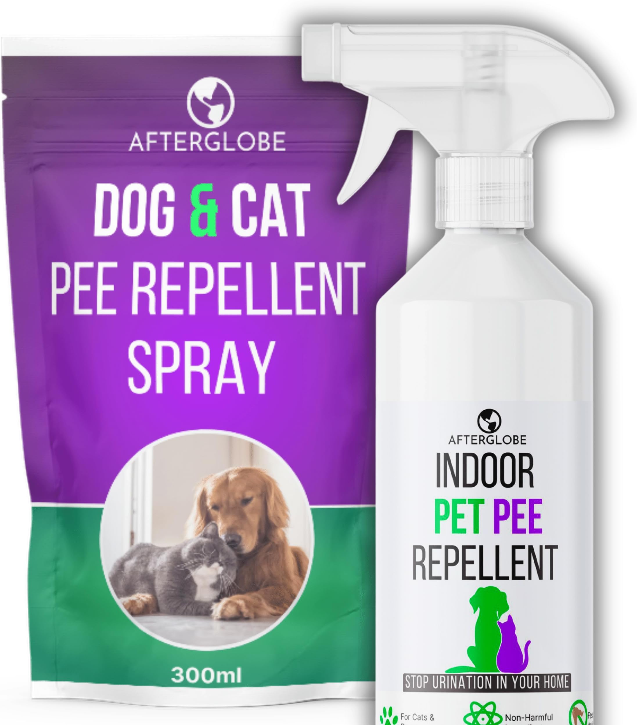 Afterglobe Dog and Cat Urine Repellent Spray Kit Quickly Stop Dog Pee