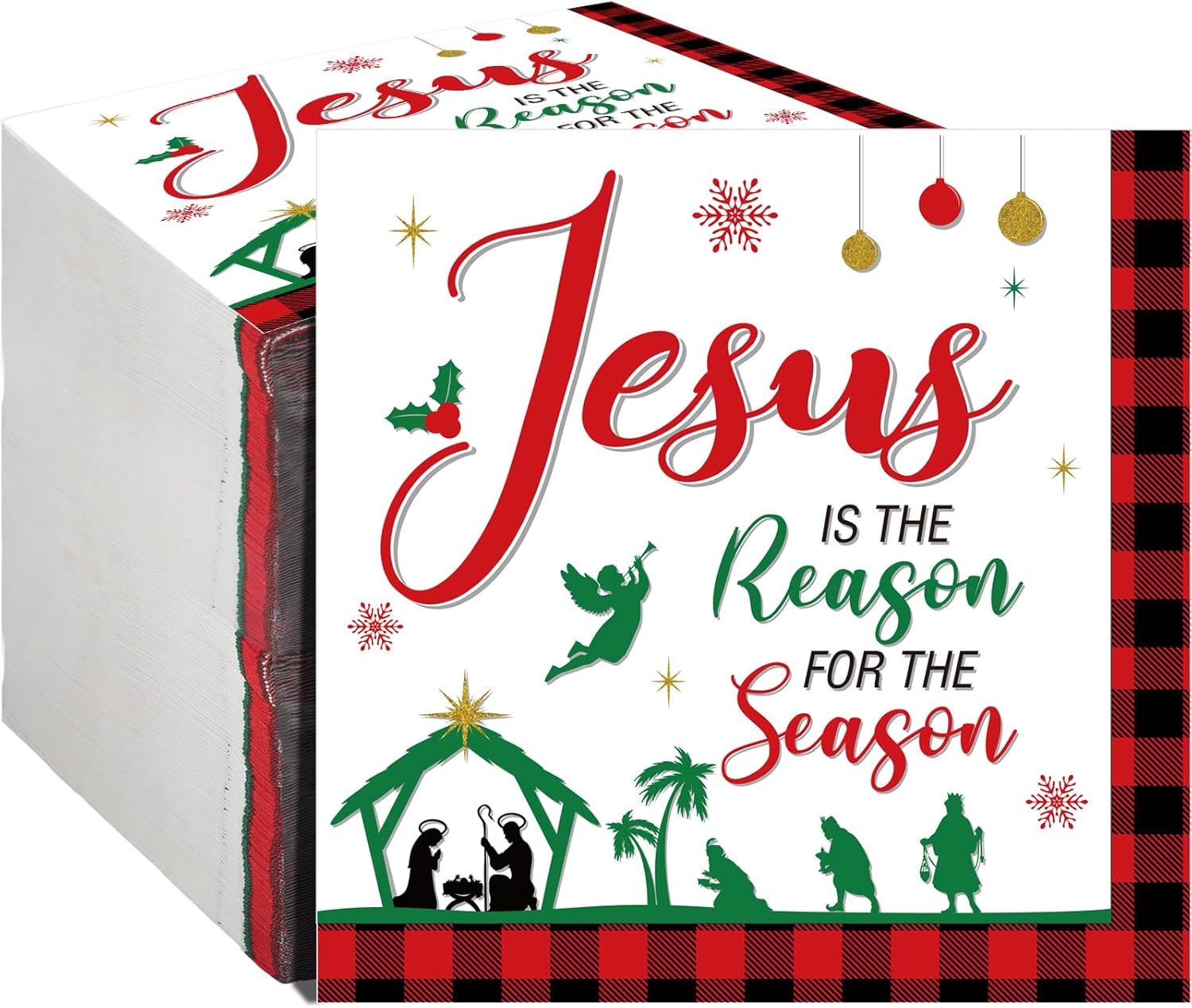 Pasimy 100 Pcs Christmas Nativity Paper Napkins Disposable