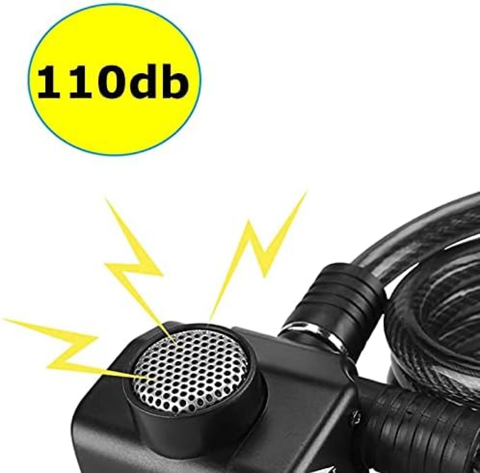 Cable de bloqueo de bicicleta con alarma, nivel de sonido de alarma 110 DB, candados de bicicleta antirrobo impermeables, alarma de seguridad antirrobo para candado de bicicleta seguridad de