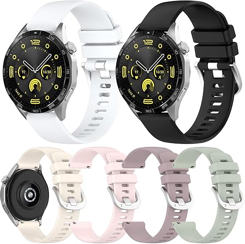 6 correas de reloj de silicona compatibles con Huawei Watch GT4 de 1.811 in1.614 in, correa de repuesto suave, pulsera deportiva disponible en Yaxa Colombia