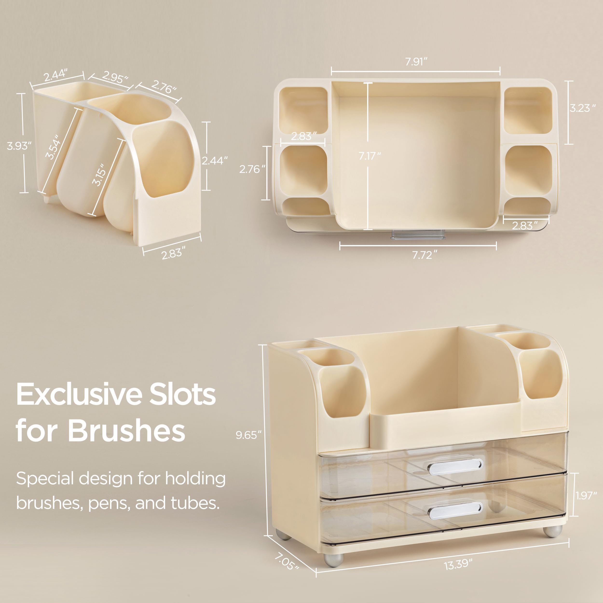 HBlife Large Makeup Organizer with Brush Holder