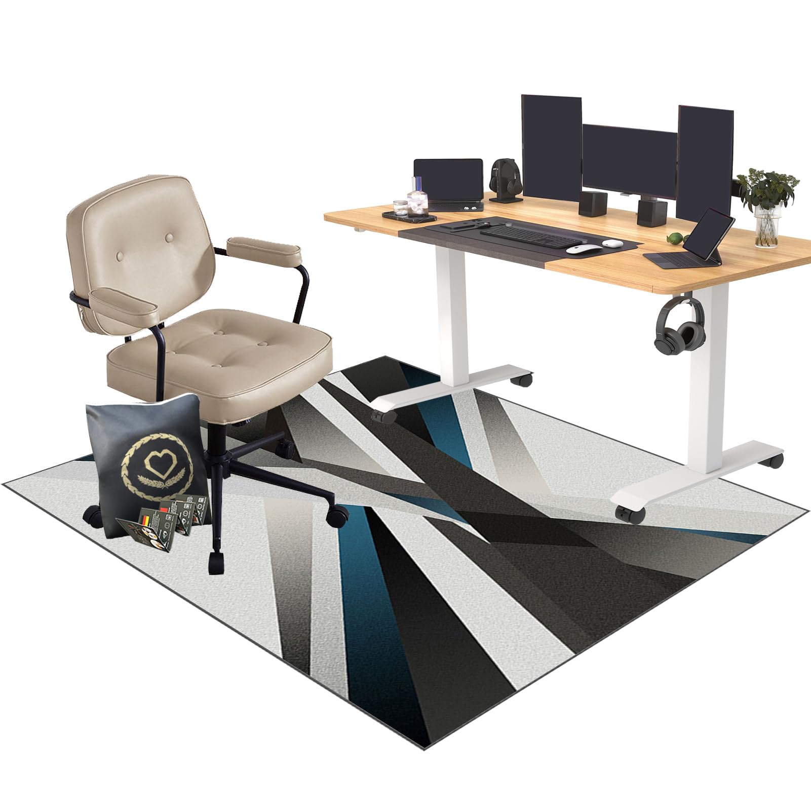CCTSA 100 x 140 cm Heavy Duty Office Chair Mat for Hard Floors | Floor Protector for Rolling Chair | Desk Protector Mat | Floor Protection Mat | Gaming Chair Mat for Carpet Floors