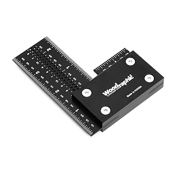 4 Inch Precision Woodworking Square, KOLAS Certified Squareness Tested, Laser Engraved Scales, Aluminum Framing & Machinist Square