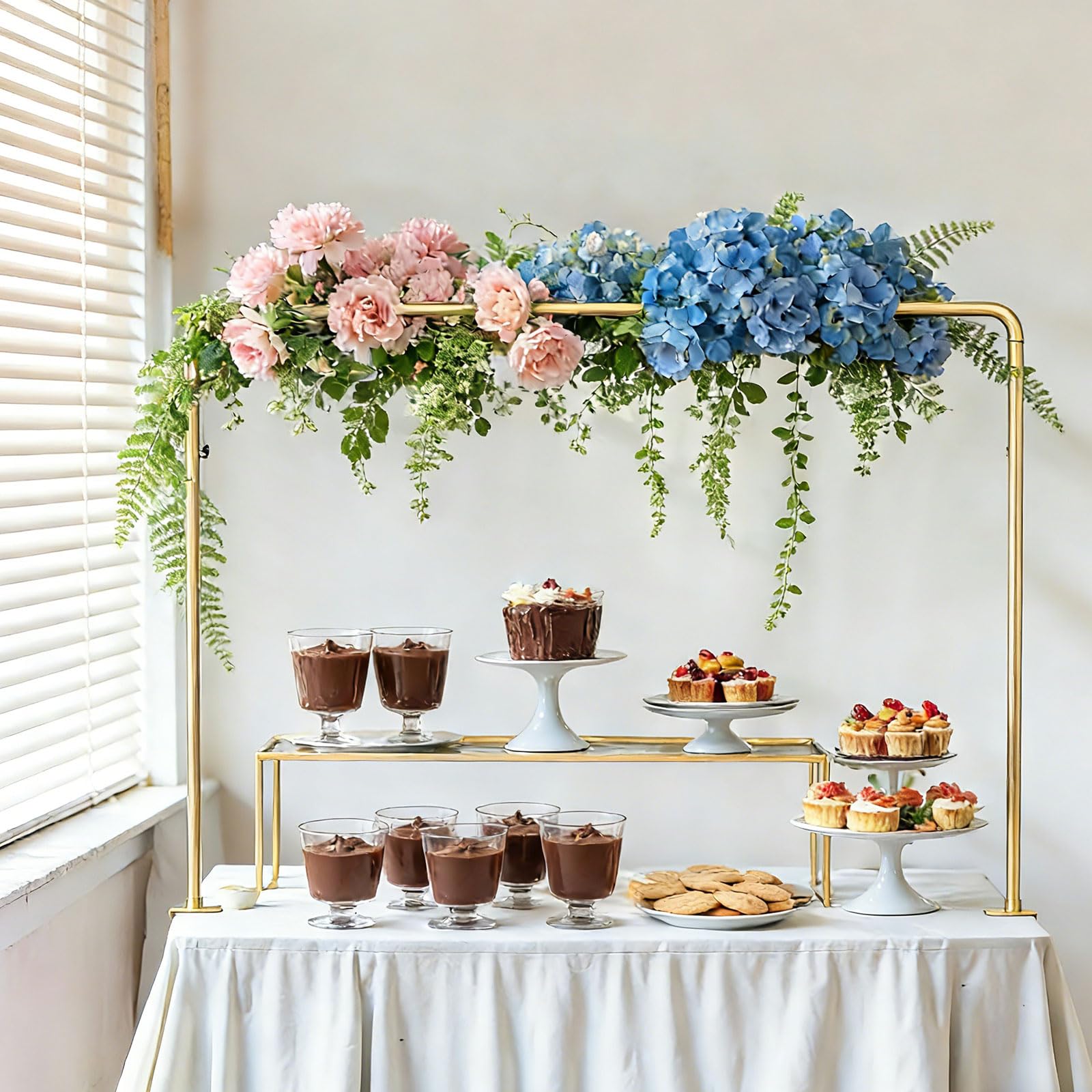 Soporte ajustable para decoración de fiestas para globos y eventos, telescópico, sobre la mesa, soporte de hierro