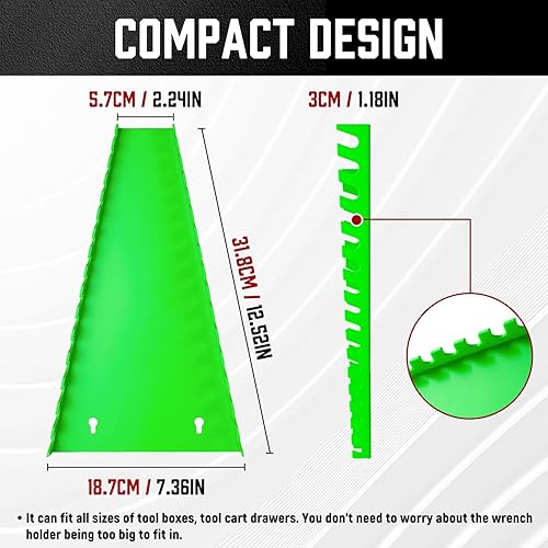Miniatura 2 de ALOANES Organizador de llaves de plástico ABS de 64 ranuras, soporte ligero para caja de herramientas y pared, compatible con almacenamiento SAE y