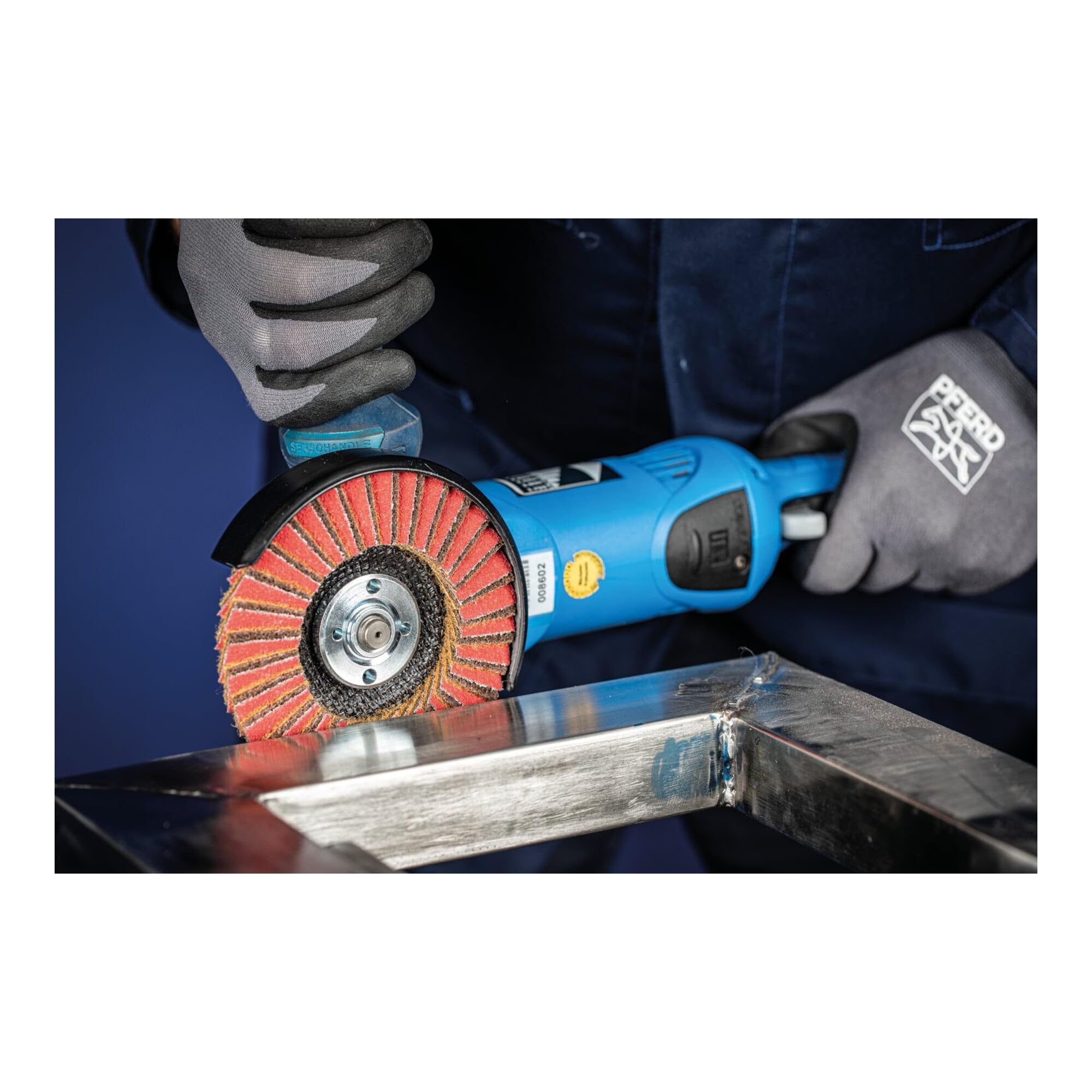 PFERD 44698006 POLIVLIES tarcze wachlarzowe zestaw PVZ, 3-częściowy | ceramika Ø 125 mm Ø otworu 22,23 mm CO 60/G, 80/M, 120/F | do szlifowania końcowego, korund A/C0-COOL