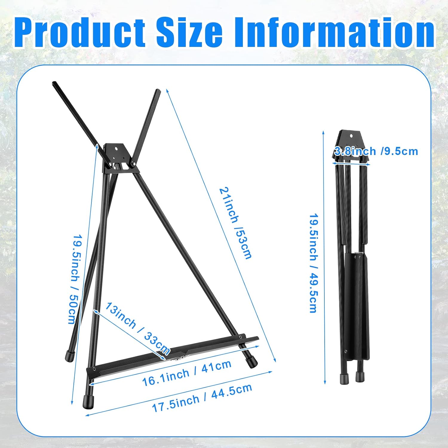 Xinnun 24 Pack Aluminum Tabletop Display Easels 15" to 21" Adjustable Portable Tripod Desktop with Extension Arm Wings and Rubber Feet Tripod Easels Stand for Canvas Pictures Paintings School (Black)
