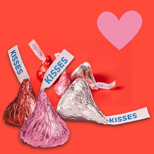Miniatura 5 de Hershey's Kisses para el día de San Valentín, caramelo de chocolate con leche, bolsa a granel de 5 libras, regalo romántico, envuelto