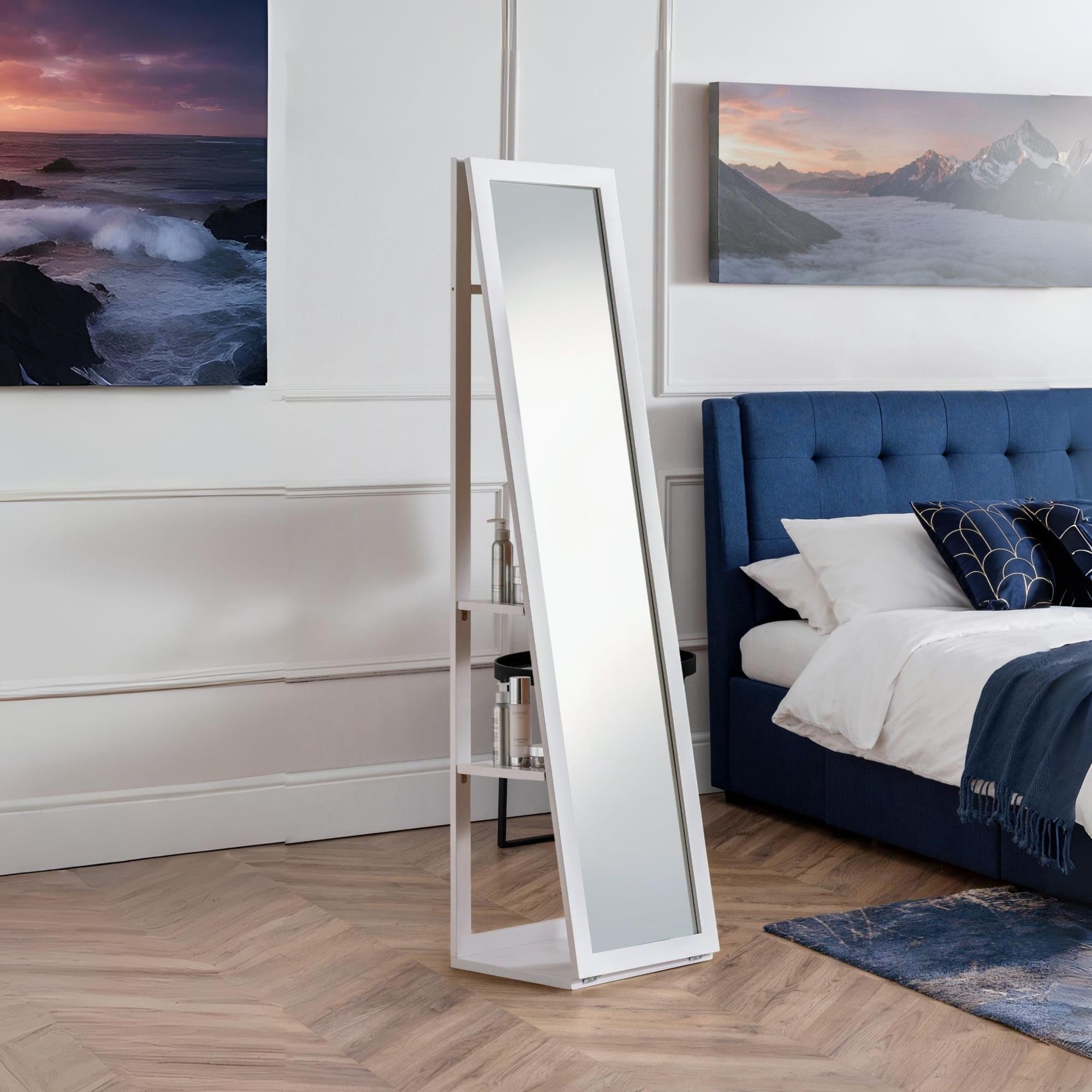 Julian Bowen Fresco Storage Mirror, White