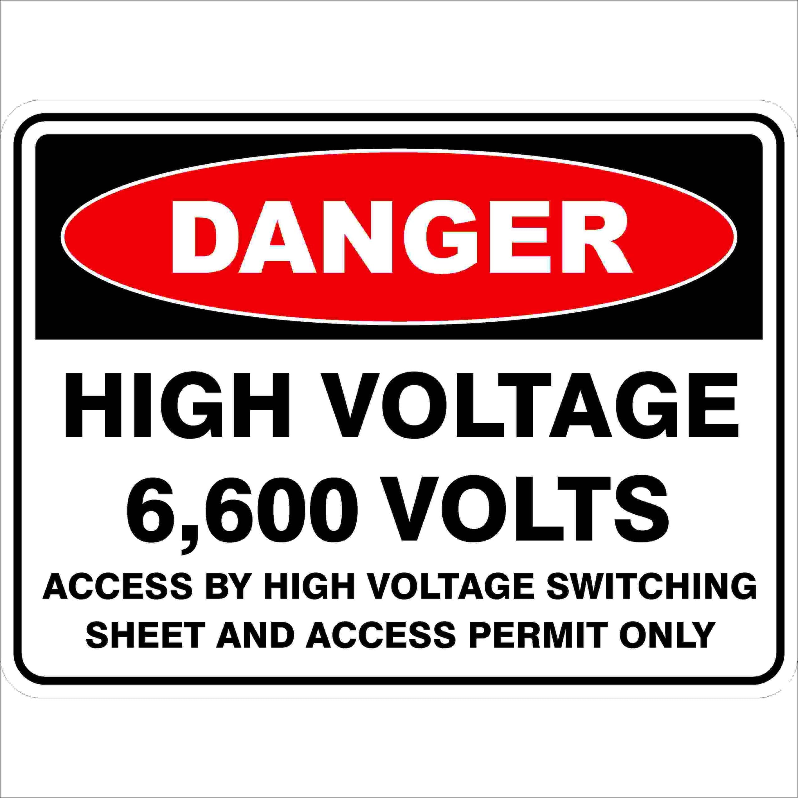 High Voltage 6,600 Volts Danger Signs Metal Tin Sign 8 x 12 inch for Industrial & Commercial Series