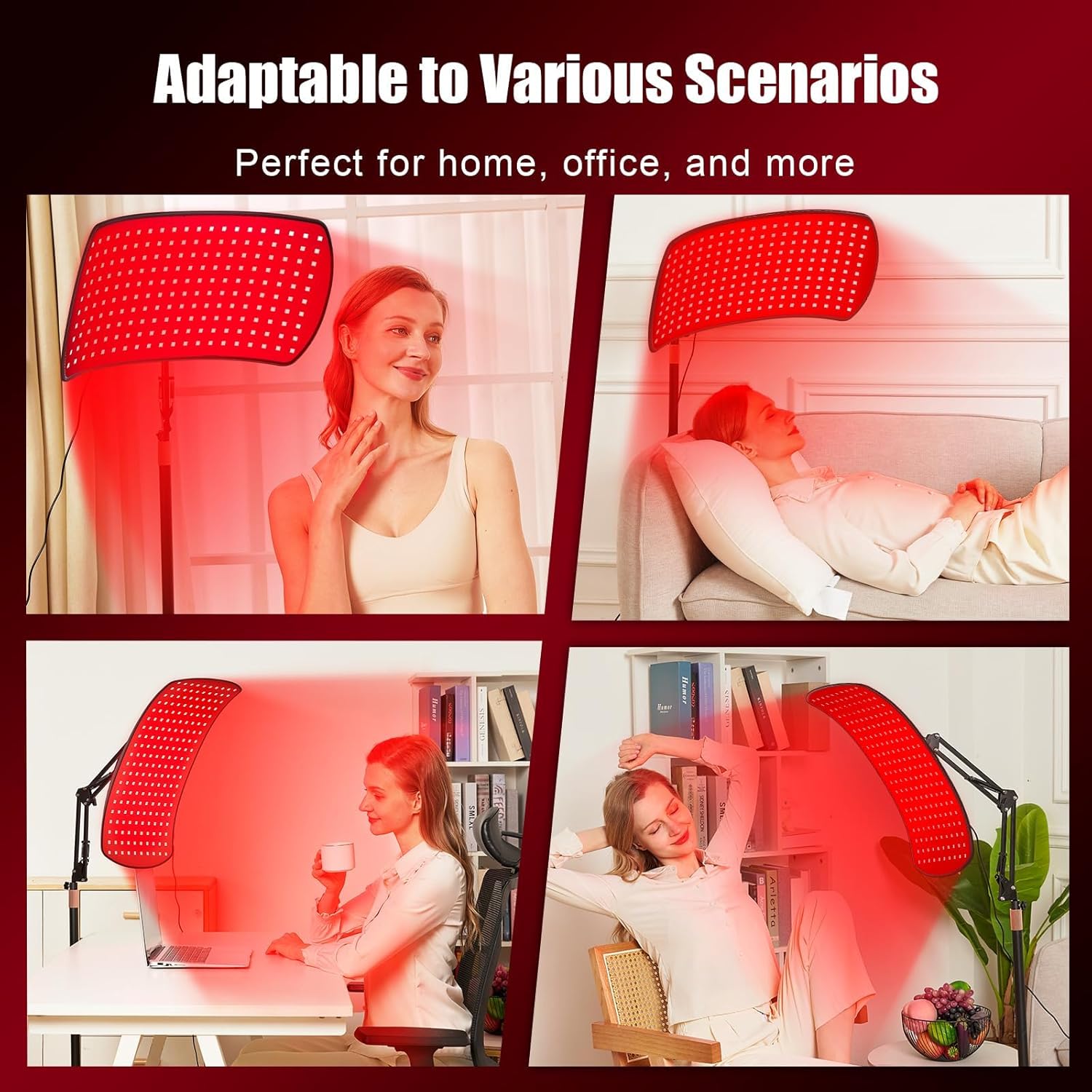 Red Light Therapy for Body Face, Red Light Lamp Device with Belt, Upgraded 3 in1 Chips 200 LED 660nm 850nm Near Infrared Light Therapy Panel with Remote Control & Timer for Full Body Relief, Skin Care - Image 3