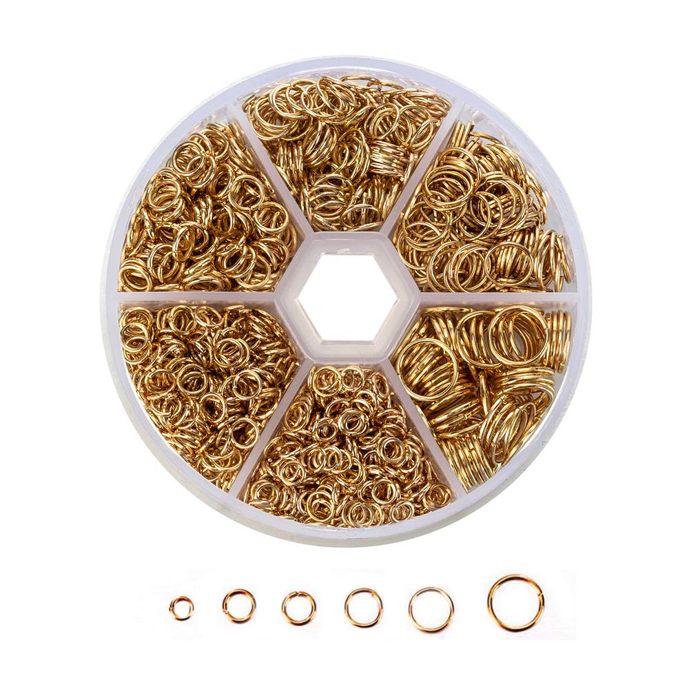 Amazon.co.jp: YFFSFDC 丸カン 約1390個入り 6サイズ 直径4mm/5mm/6mm 