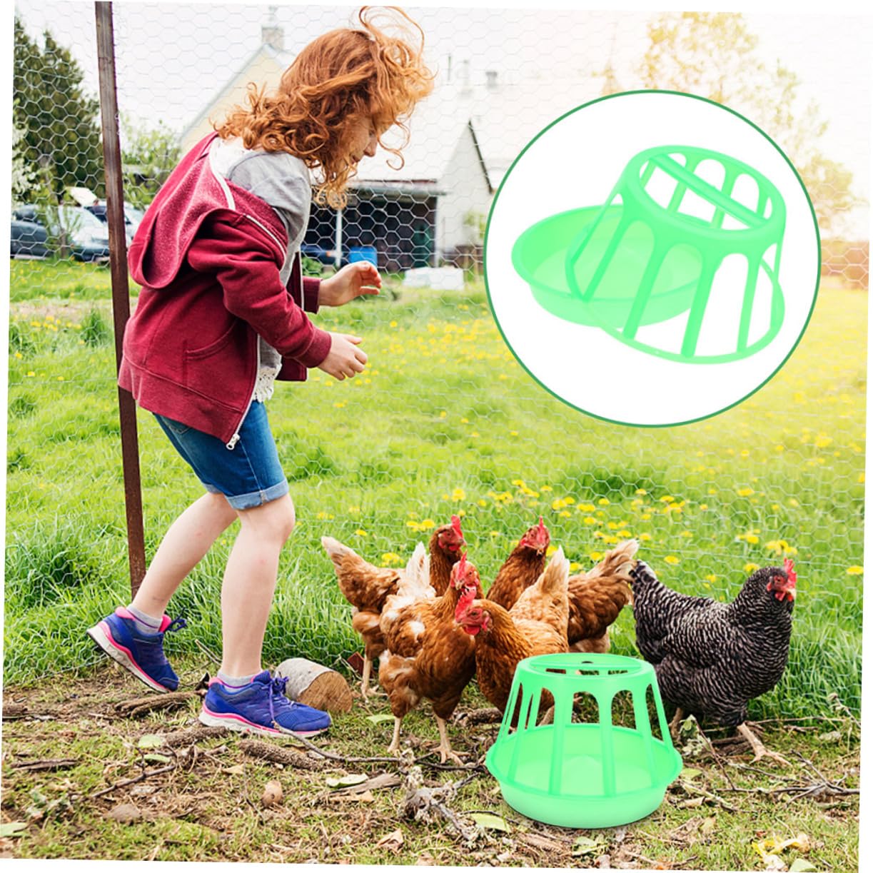 2pezzi Mangiatoia Per Pollame Per Alimenti Design Per e Galline Facile Installare e Stabile Allevamenti Domestici