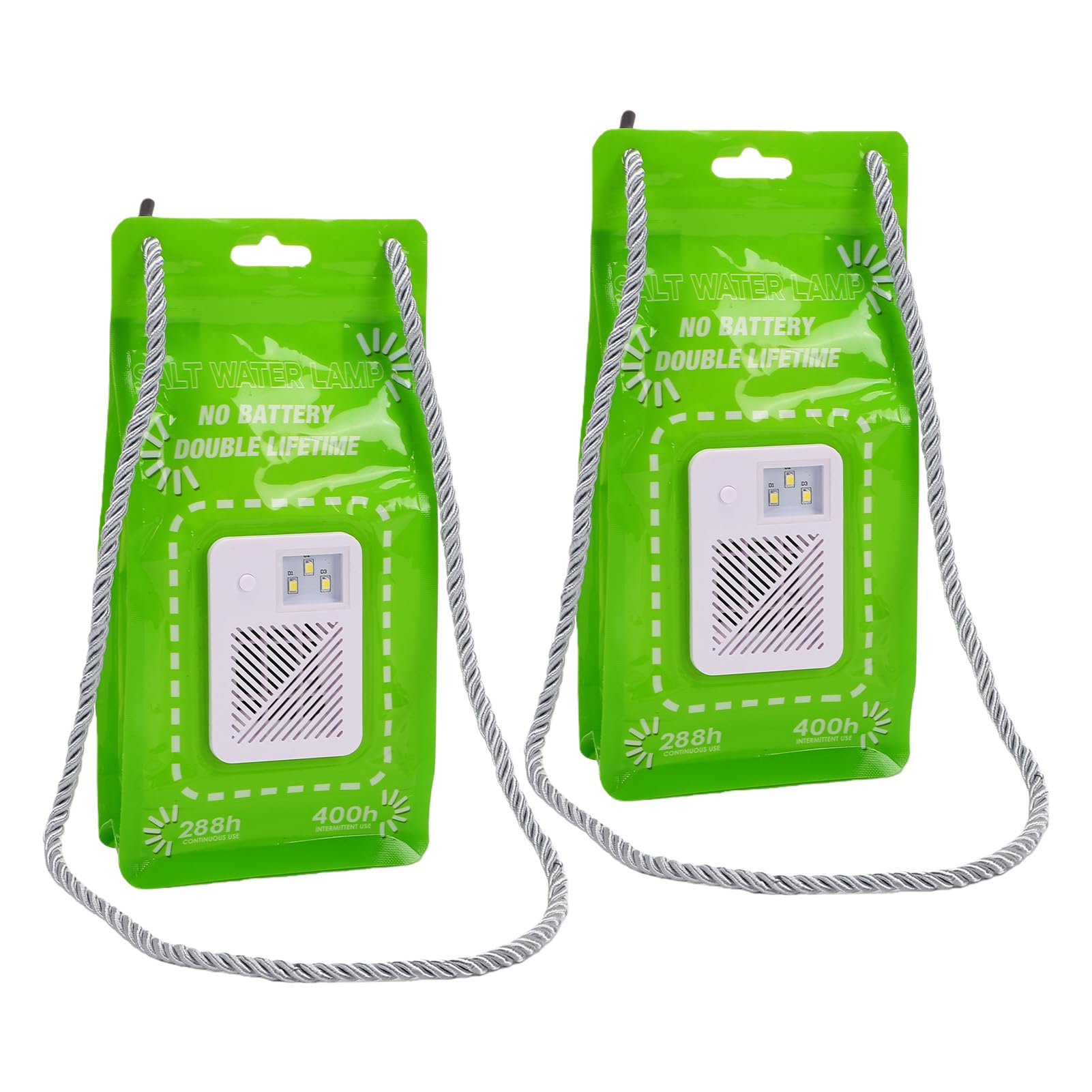 Notfall-Überlebenslicht 2er-Pack | Salzwasserbetriebene Wiederverwendbare Lampe mit 3 LEDs für Camping-Stromausfälle