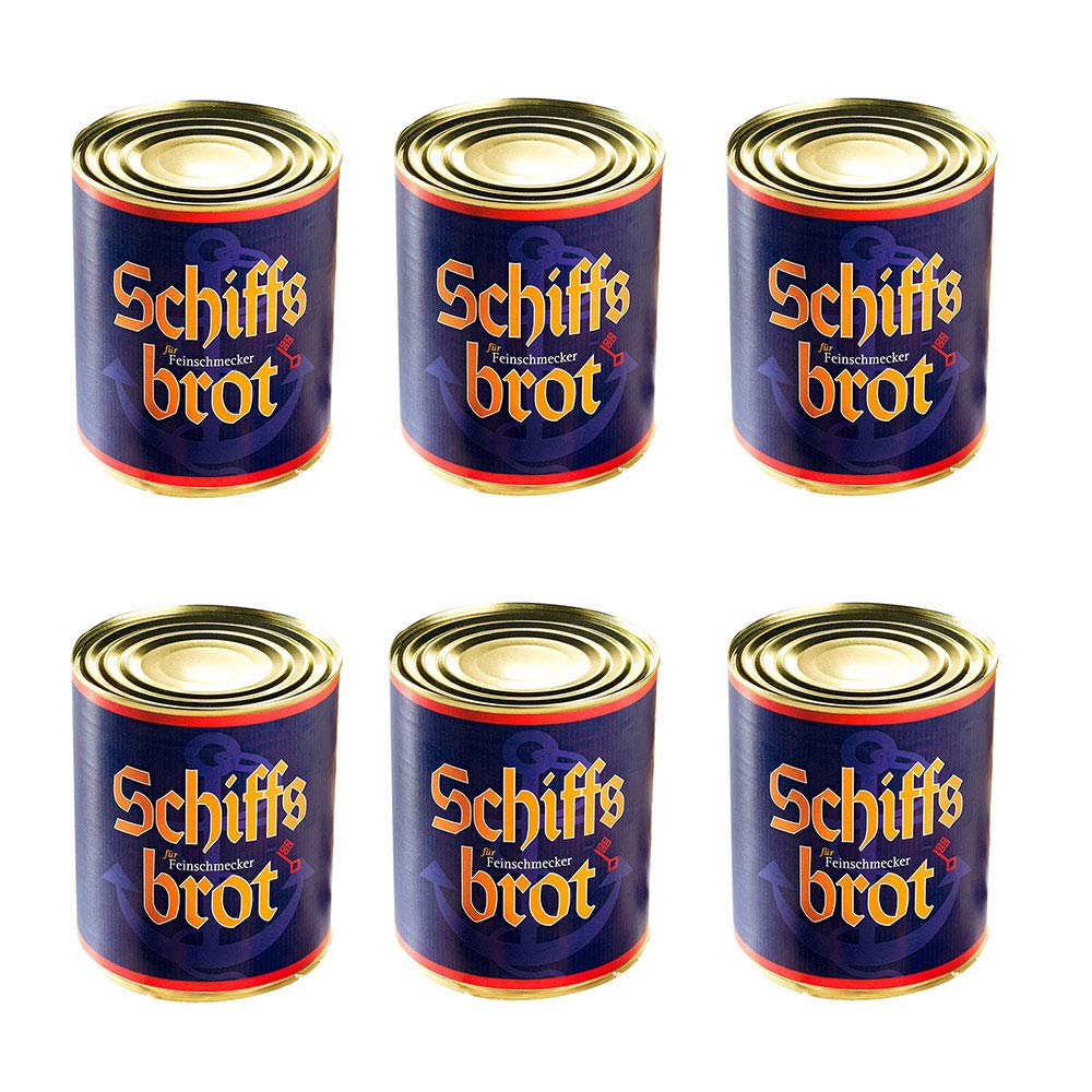 Schiffsbrot Büchsenbrot Dosenbrot Haselnuss 6 für 5, 1 Jahr Haltbarkeit (6 x 500 g)