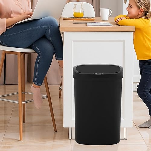 Miniatura 7 de Cubo de basura automático de 13 galones50 litros con sensor de movimiento con tapa, cubo de basura de cocina sin contacto para oficina, dormitorio,
