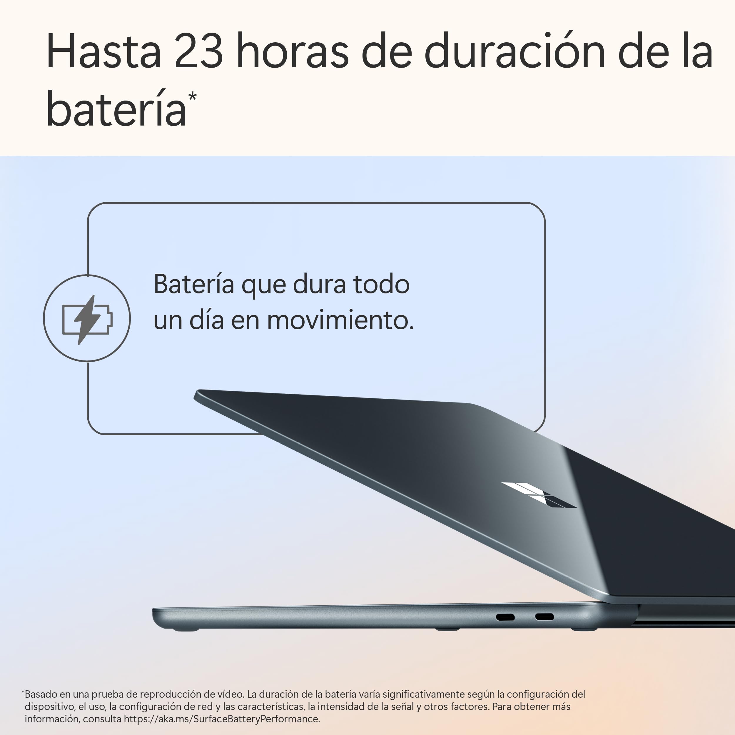Microsoft Surface Laptop | Copilot+ PC | Pantalla táctil LCD 13'' | Snapdragon X Plus | 16GB RAM | Almacenamiento de 512GB | Último Modelo | Océano — view 3