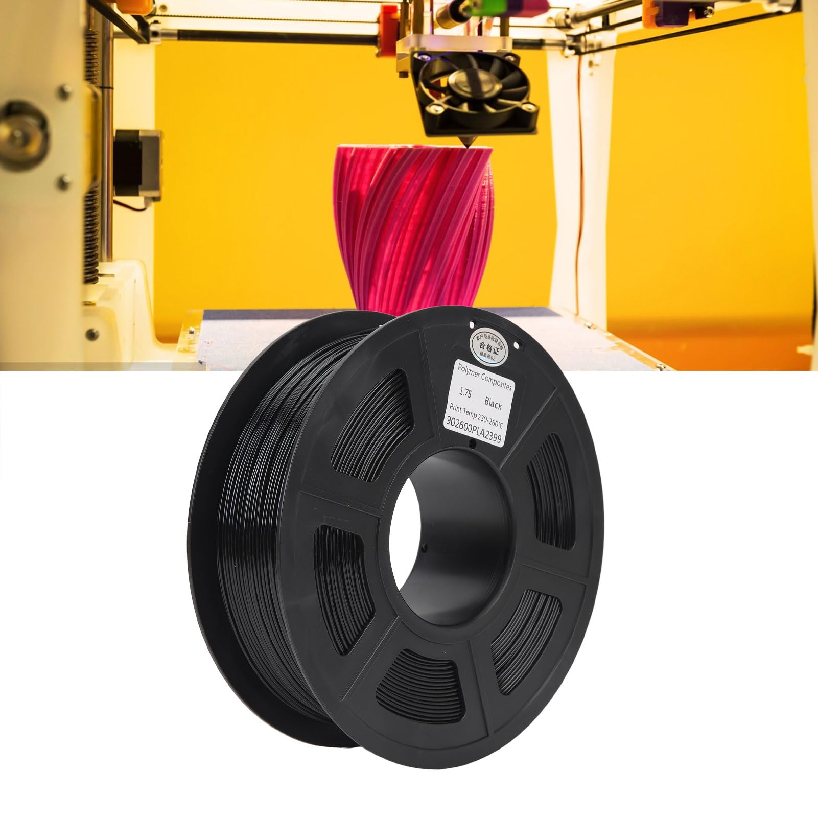Leapiture 3D Printing Filament 1.75mm Filament Spool Black Filament Bundle Industrial 3D Printing Material for Quality Printing
