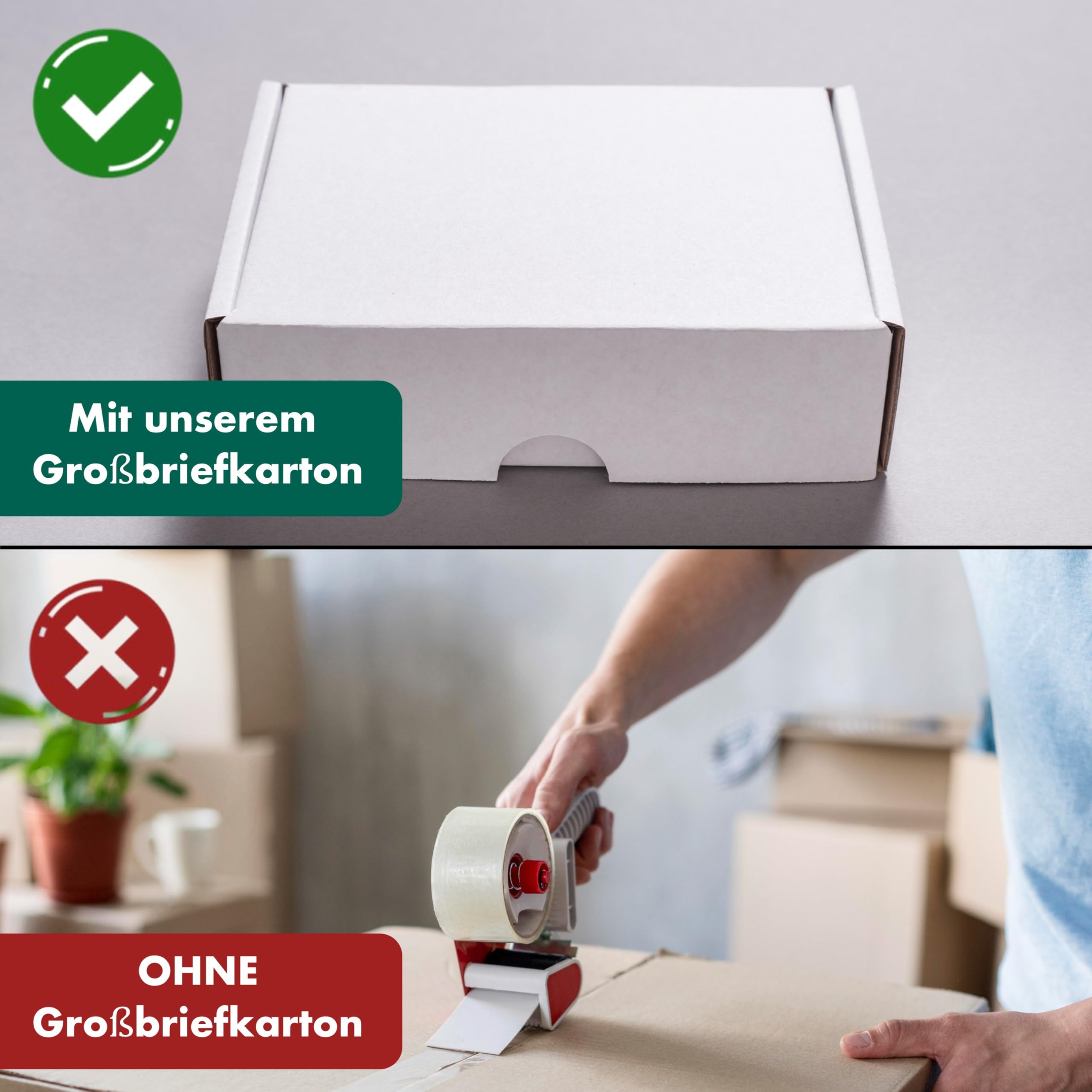 250 Stück Großbriefkarton DIN A5 230 x 160 x 20 mm 1-wellig weiß - Faltkarton mit Steckverschluss für Warenversendung - Großbrief Versand Kartonage für Päckchen - Karton Versandverpackung