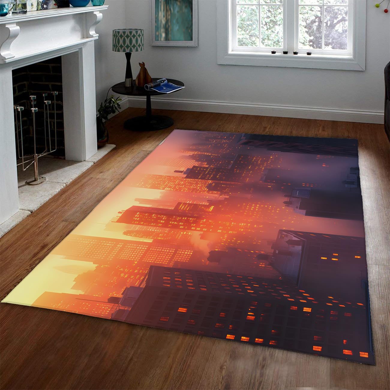 Miejski dywan do sypialni 210x240cm Skyline niski włos dywan do salonu miękkie antypoślizgowe dywaniki nadające się do prania w obszarach miejskich dywaniki wewnętrzne wystrój domu