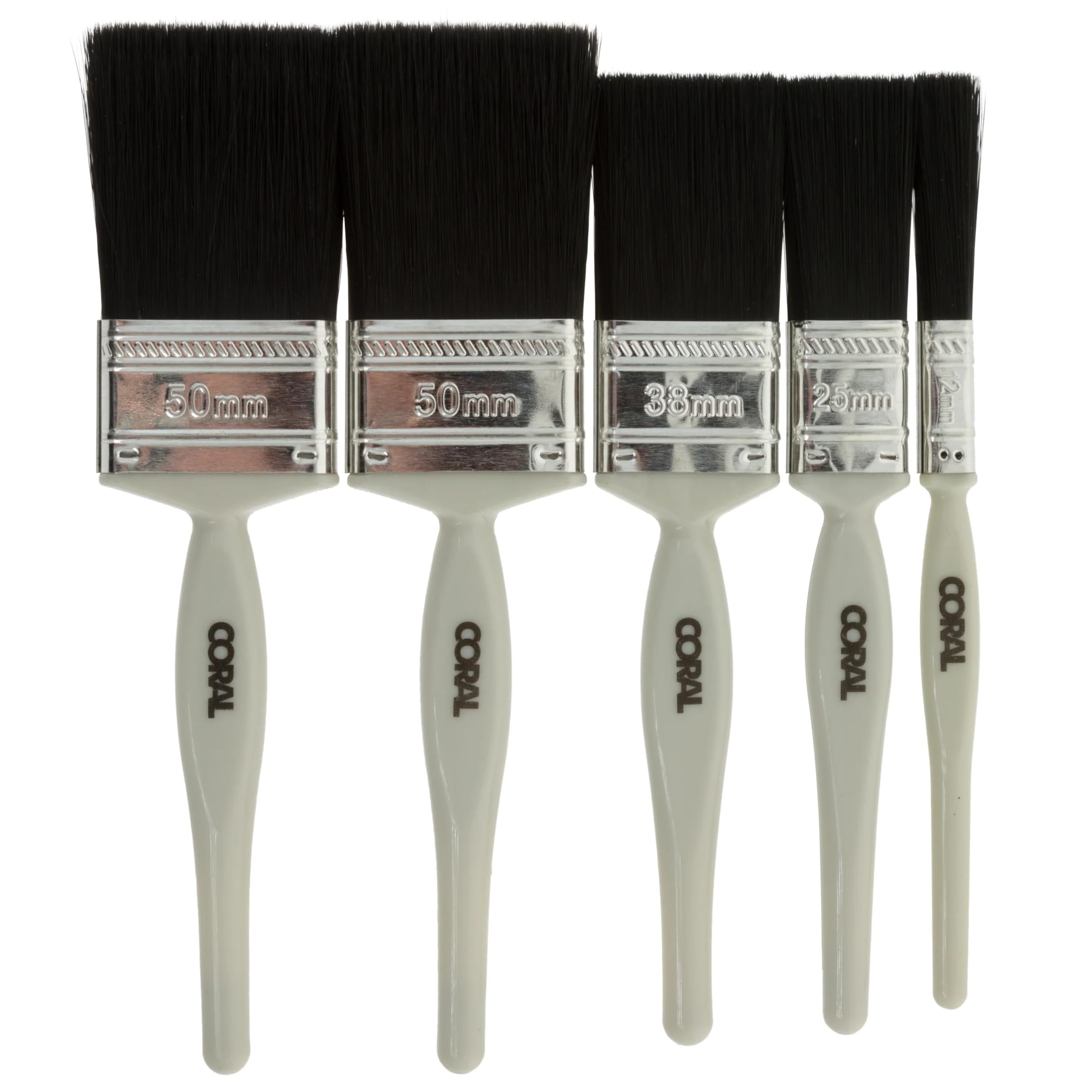 31128 Value Synthetic Paint Brushes 5Pk for Walls Ceilings, Laying Off, General Painting 5 Piece Pack Set 0.5", 1", 1.5", 2X 2"
