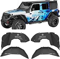 Hooke Road Aluminum Inner Fender Liners for 2018-2026 Jeep Wrangler JL 2/4 Door - Front Rear Off-Road Wheel Well Guards (Excl Rubicon 3.6L)